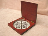 19th century mahogany cased desk top compass